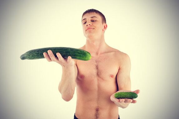 small and enlarged penis on cucumber example