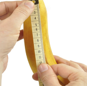 bananas are measured with centimeter tape